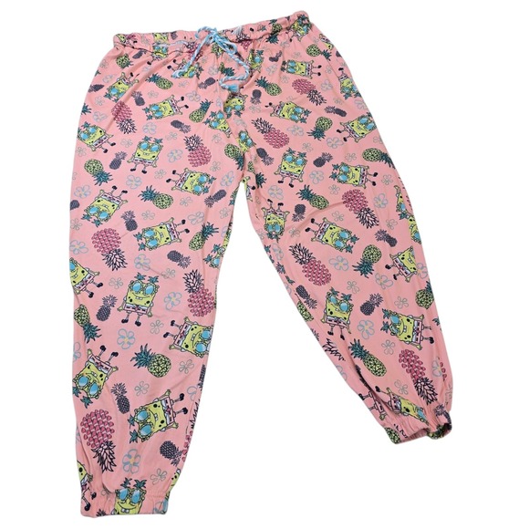 Nickelodeon Womens' SpongeBob Squarepants Hearts 2XL Sleep Pajama Lounge Pants - Picture 1 of 6